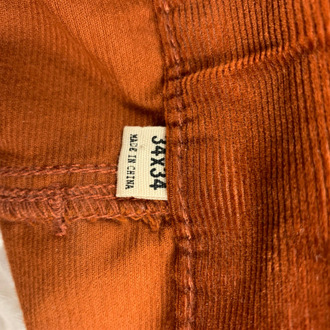 TODD SNYDER Size 34 Rust Corduroy Cotton Jean Cut Casual Pants