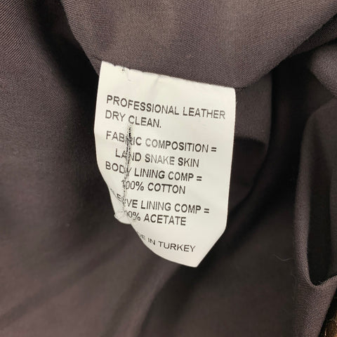 MULBERRY Taille 6 Veste boutonnée en peau de serpent métallisé en cuir doré