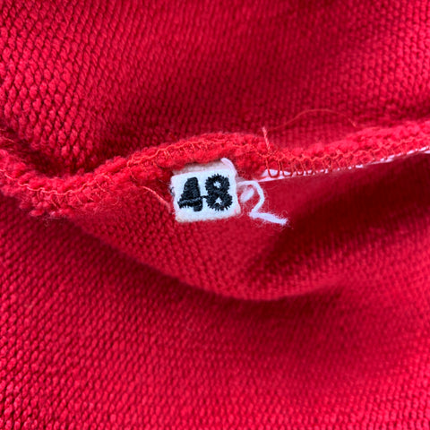 MARNI Size S Red & Mustard Color Block Cotton Crew-Neck Sweatshirt