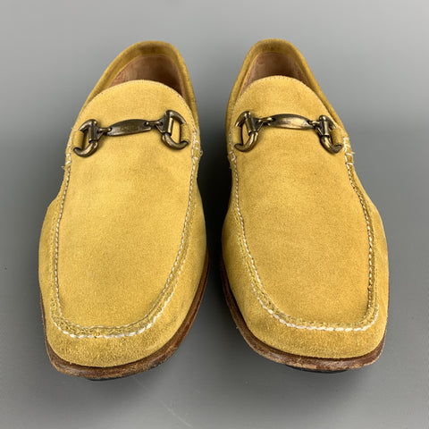 BARRETT Size 11 Yellow Suede Horsebit Loafers