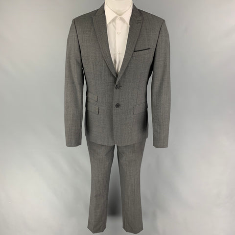 THE KOOPLES Talla 38 Traje de solapa de pico de lana gris oscuro