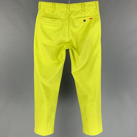 SUPREME Size 30 Green Polyester / Cotton Zip Fly Casual Pants