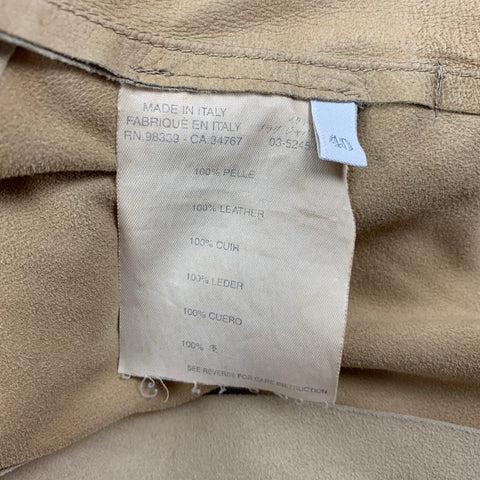 MIU MIU Size 4 Beige Suede Belted Jacket