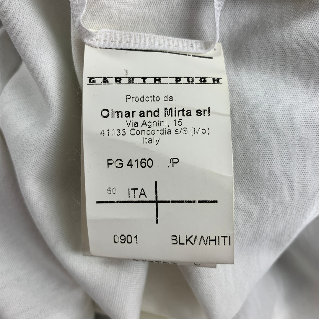 GARETH PUGH Size M Black & White Sheer Cotton Crew-Neck Tank Top