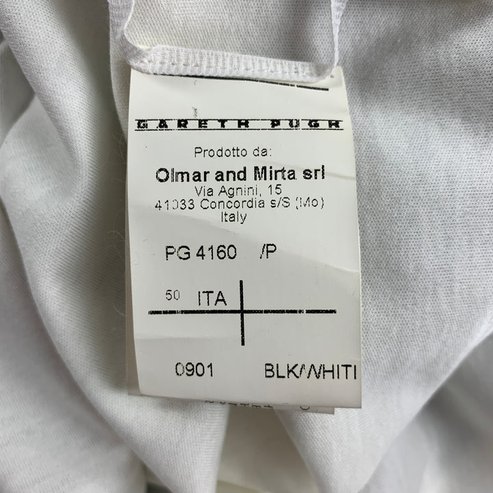 GARETH PUGH Size M Black & White Sheer Cotton Crew-Neck Tank Top