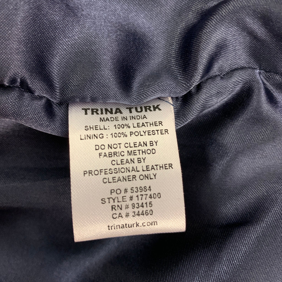 TRINA TURK Size S Purple & Gold Suede Studded Jacket