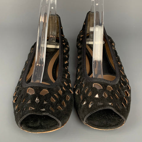 MARNI Talla 6 Zapatos planos de ante con corte negro