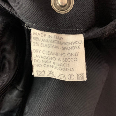 DIRK BIKKEMBERGS  Size 40 Black Solid Wool  Elastane Notch Lapel Suit