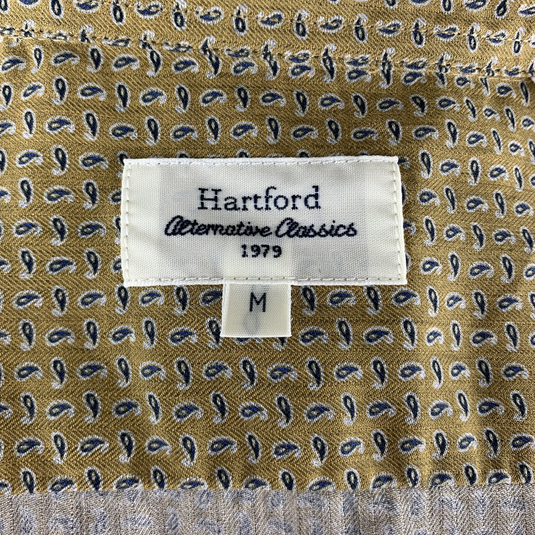 HARTFORD Taille M Chemise à manches longues boutonnée en coton imprimé moutarde
