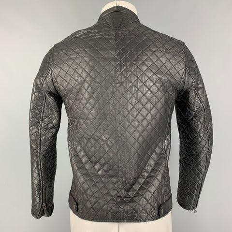 SERGE PARIENTE Size S Black Quilted Biker Jacket