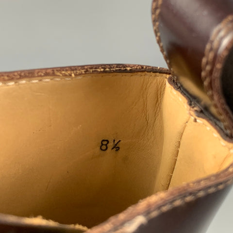 MARC JACOBS Taille 9,5 Bottes à bout renforcé en cuir perforé bordeaux