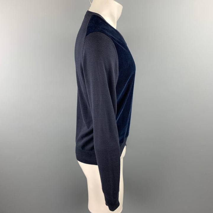 J. LINDEBERG Size S Navy Cotton V-Neck Pullover