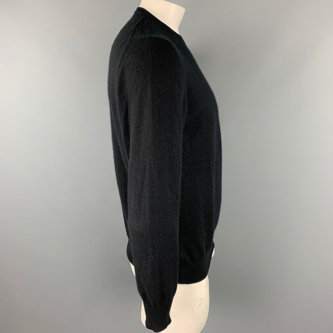 MALO Size L Black Cashmere Crew-Neck Pullover Sweater