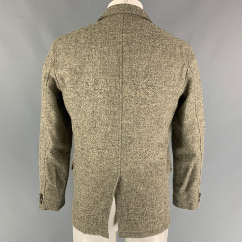 MARK McNAIRY Size 40 Olive Grey Heather Wool Notch Lapel Sport Coat
