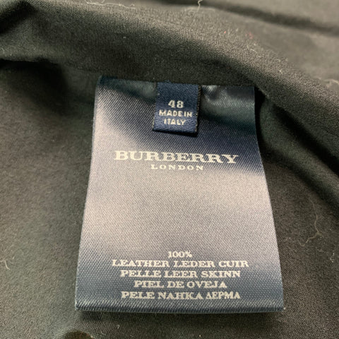 BURBERRY LONDON Size 38 Black Quilted Leather Down Filled Vest