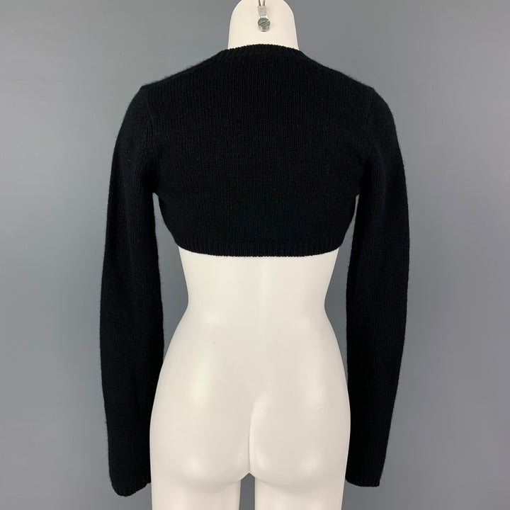 RALPH LAUREN Blue Label Size L Black Wool Cashmere Shrug Cardigan