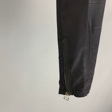 LANVIN Size 32 Black Cotton Blend Raw Edge Casual Pants