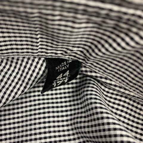 TOM FORD Size XL Black & White Grid Cotton Button Up Long Sleeve Shirt