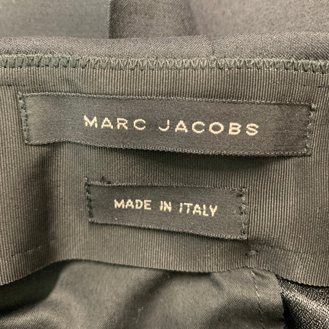 MARC JACOBS Size 32 Black Wool Blend Tuxedo Dress Pants