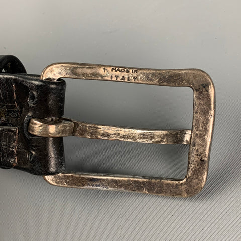 SUZI ROHER Taille 36 Ceinture en cuir clouté argent noir
