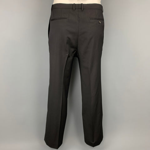 GUCCI Size 42 Regular Black Wool Notch Lapel Suit