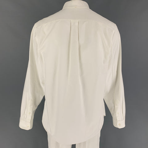 TODD SNYDER Size XL White Cotton Button Down Long Sleeve Shirt