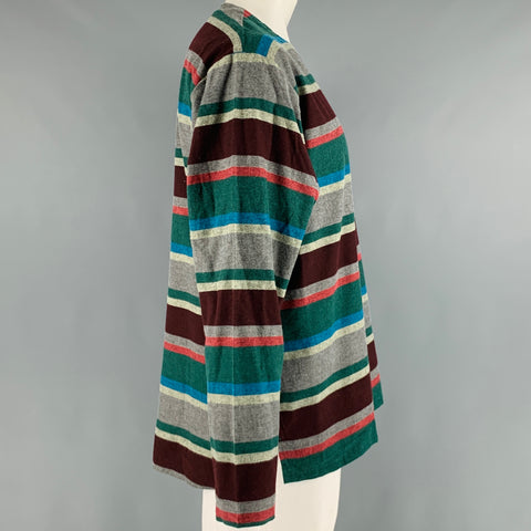 CLOT APPAREL Taille XL Pull en coton à rayures multicolores Chemise à manches longues