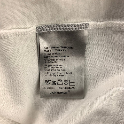 DIOR HOMME Taille XL T-shirt à manches courtes en coton graphique blanc