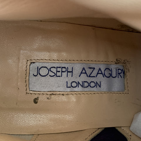JOSEPH AZAGURY Size 7 Purple Suede Black Stipe Ankle Boots