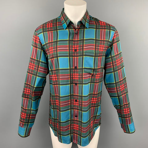 MARC JACOBS Size S Multi-Color Plaid Viscose Button Up Long Sleeve Shirt