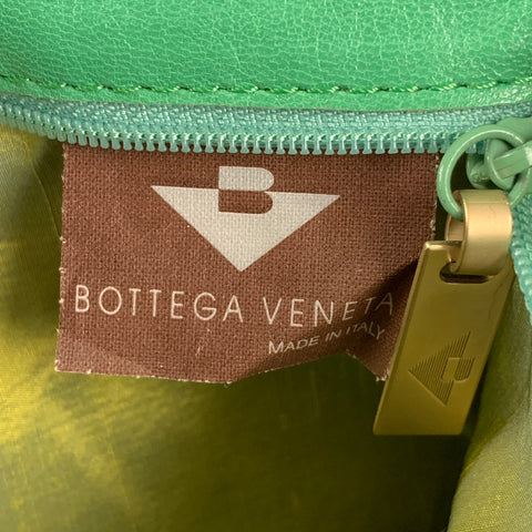 BOTTEGA VENETA Green Beaded Fur Top Handles Handbag