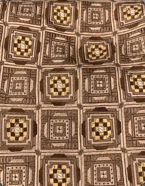 VENTURI UOMO Brown Print Silk Tie