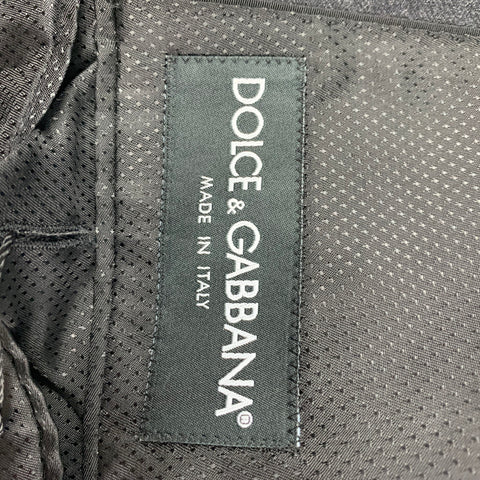 DOLCE & GABBANA Size 40 Regular Gray Chalkstripe Virgin Wool Shawl 3 Piece Suit