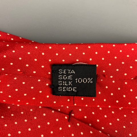 BONWIT TELLER Corbata de seda con lunares rojos y blancos
