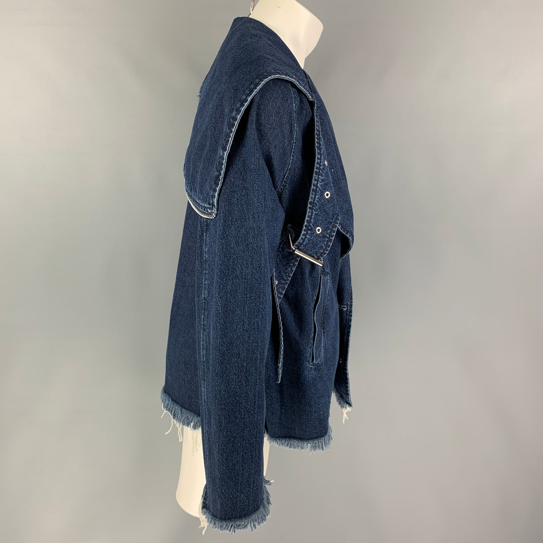 MARQUES ALMEIDA Size M Blue Denim Double Breasted Coat