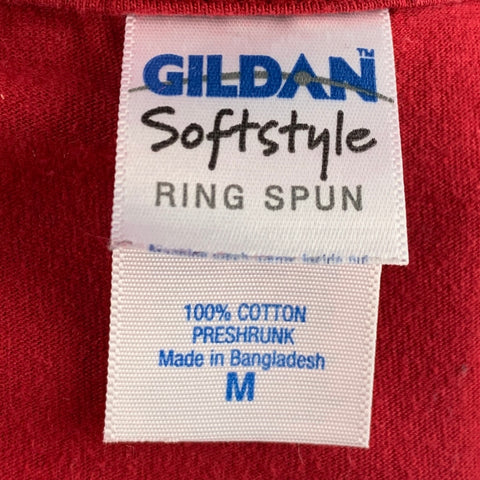 GILDAN Size M Red Orange Graphic Cotton Short Sleeve T-shirt