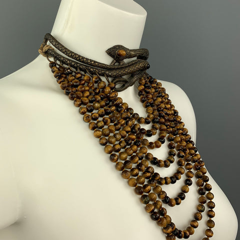 VALENTINO GARAVANI FW 2002 Couture Beaded Drop Snake Choker