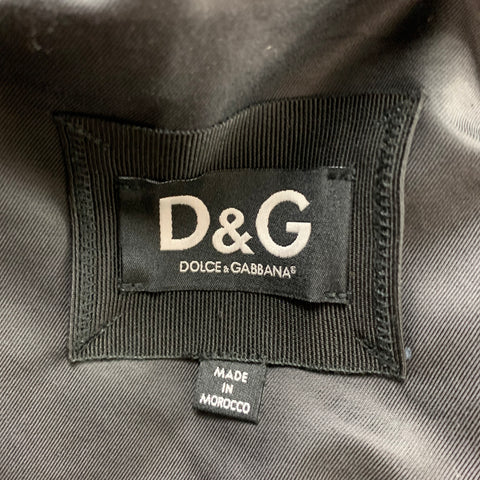 D&G by DOLCE & GABBANA Size 38 Black Cotton Blend Belted Trenchcoat