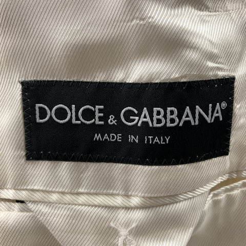 DOLCE & GABBANA Size 38 Regular Cream Textured Wool Sport Coat