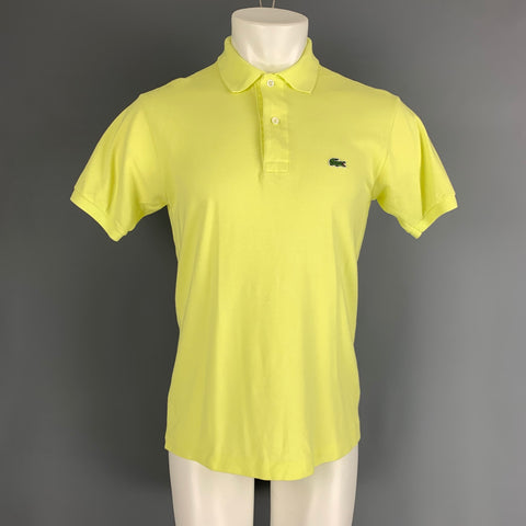 LACOSTE Size S Yellow Cotton Polo