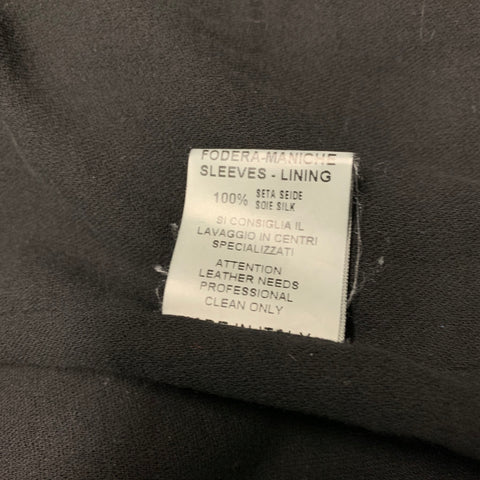 GIORGIO BRATO Chaqueta con cremallera de cuero negro talla 6 (exterior)