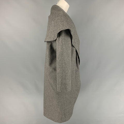 BLACK FLEECE Size M Grey Heather Shawl Collar Coat
