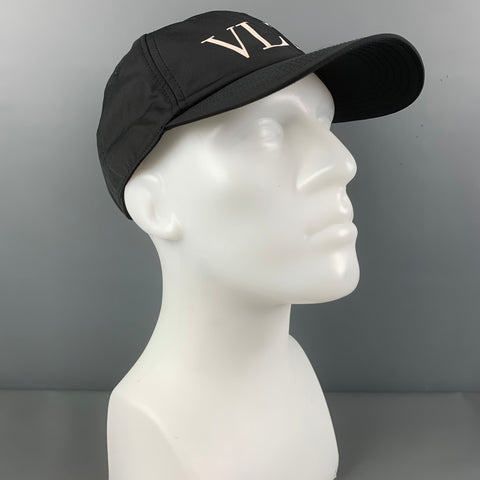 VALENTINO Black Logo Polyester VLTN Hat