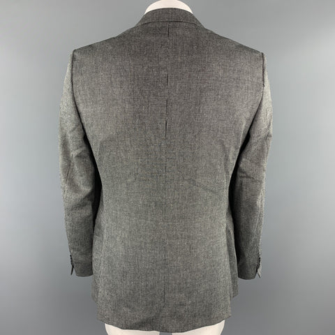 VERSACE COLLECTION Size 40 Black & White Grid Silk / Wool Sport Coat