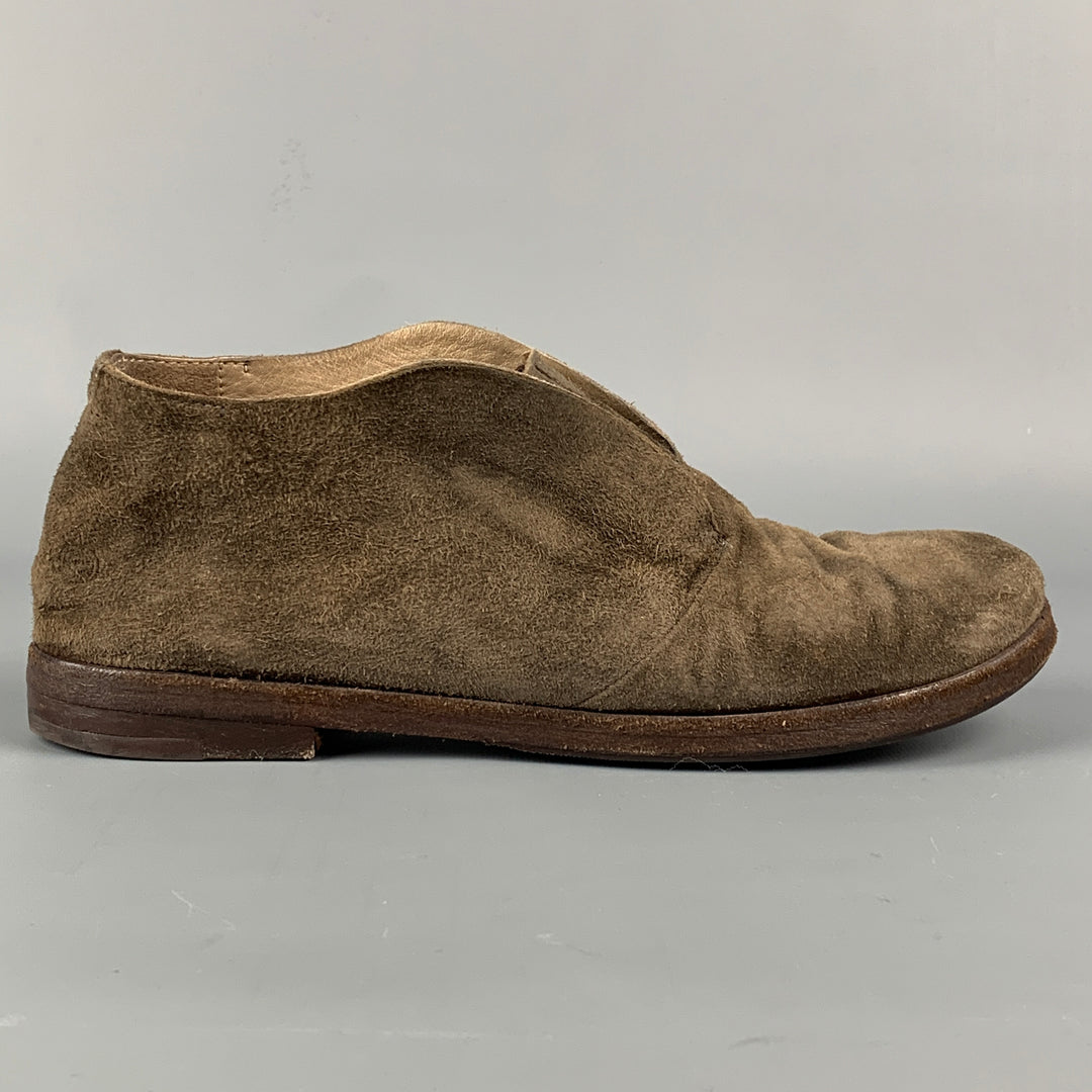 MARSELL Size 7 Brown Suede Distressed Flats