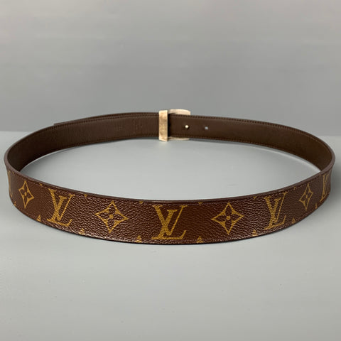 LOUIS VUITTON Taille 38 Ceinture en cuir monogramme marron