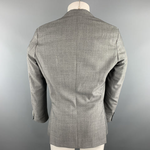 HUGO BOSS Size 38 Gray Herringbone Wool Notch Lapel Sport Coat