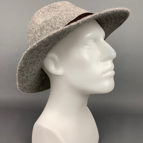 ADORA Chapeau Fedora en laine tricotée grise/polyester
