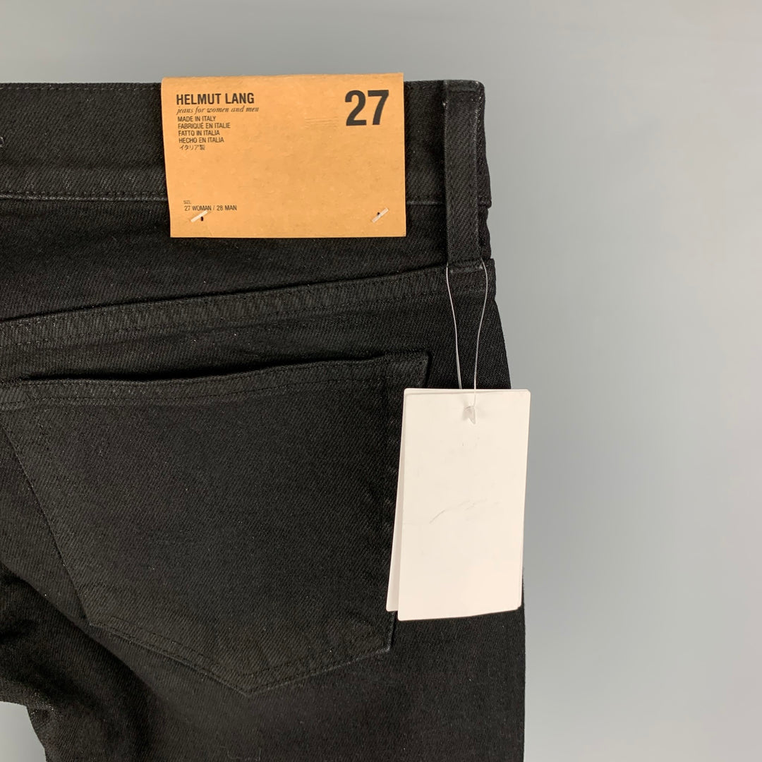 HELMUT LANG Size 27 Black Cotton Femme Lo Cigarette Jeans