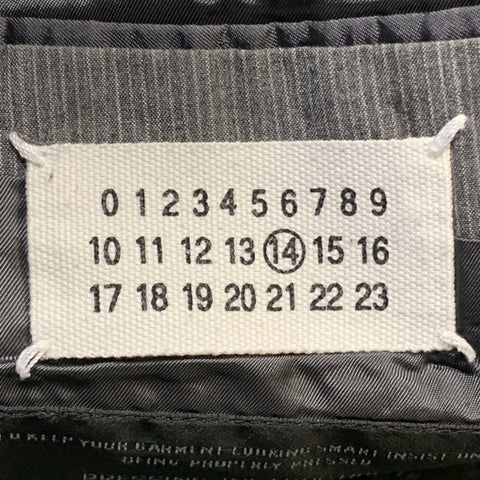 MARTIN MARGIELA 40 Regular Gray Stripe Cotton Notch Lapel  Sport Coat
